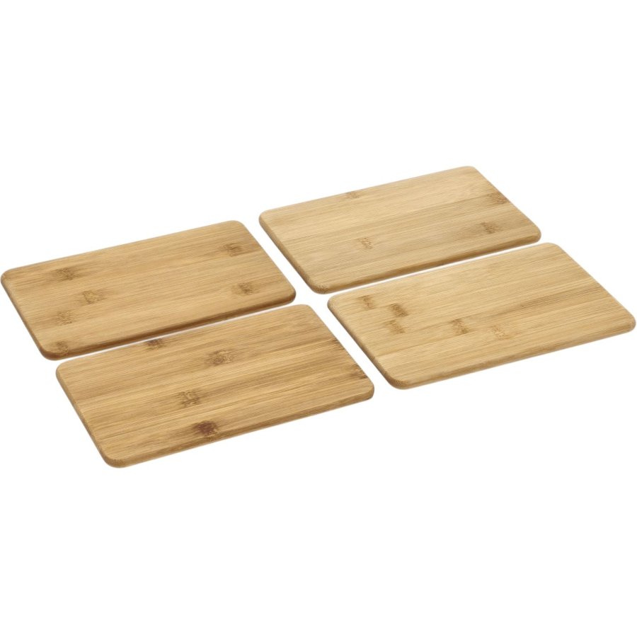 Funktion Fettplatte 4er Set 19x12 cm, Bambus