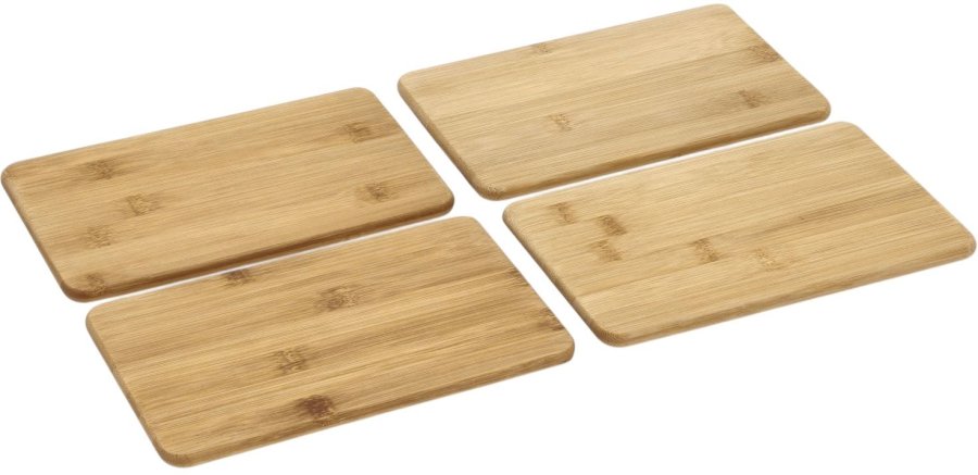 Funktion Fettplatte 4er Set 19x12 cm, Bambus