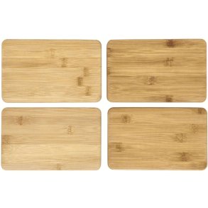Funktion Fettplatte 4er Set 19x12 cm, Bambus