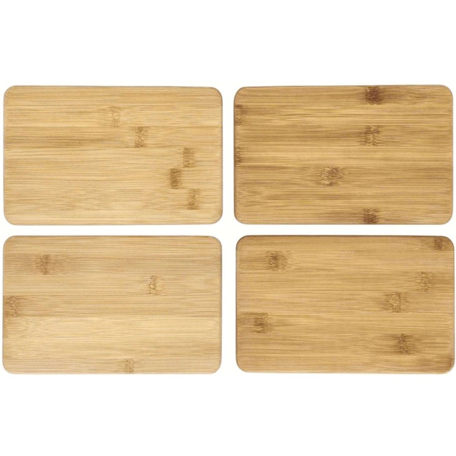 Funktion Fettplatte 4er Set 19x12 cm, Bambus