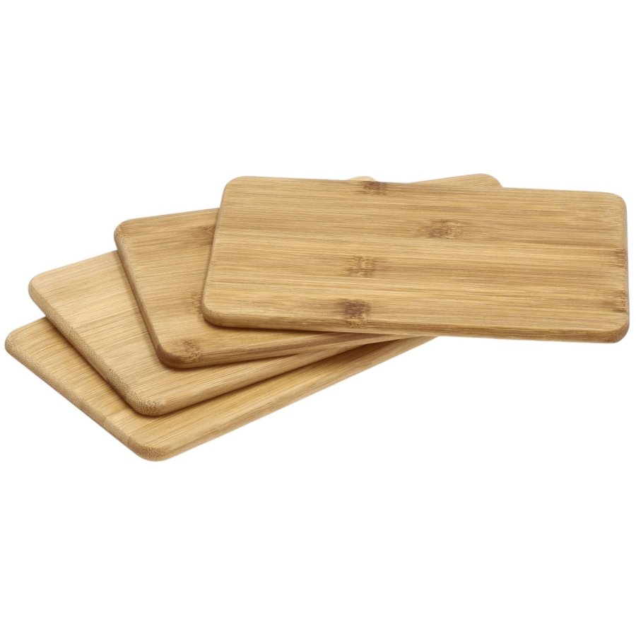 Funktion Fettplatte 4er Set 19x12 cm, Bambus
