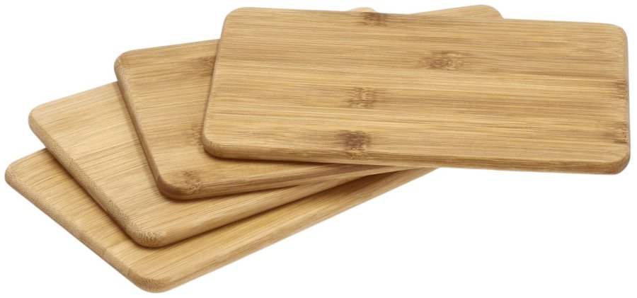 Funktion Fettplatte 4er Set 19x12 cm, Bambus