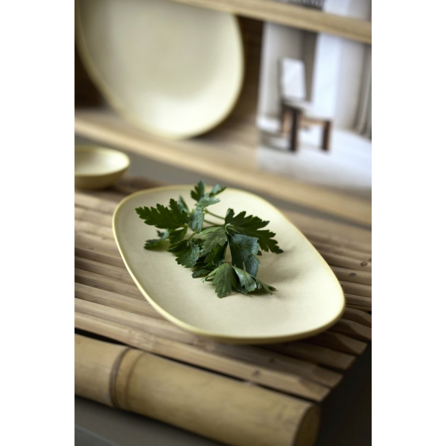 Villa Collection Shoku Serveringsfad 34x18 cm, Soft Beige