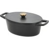 HOLM Oval Stbejernsgryde 3,8 L, Sort