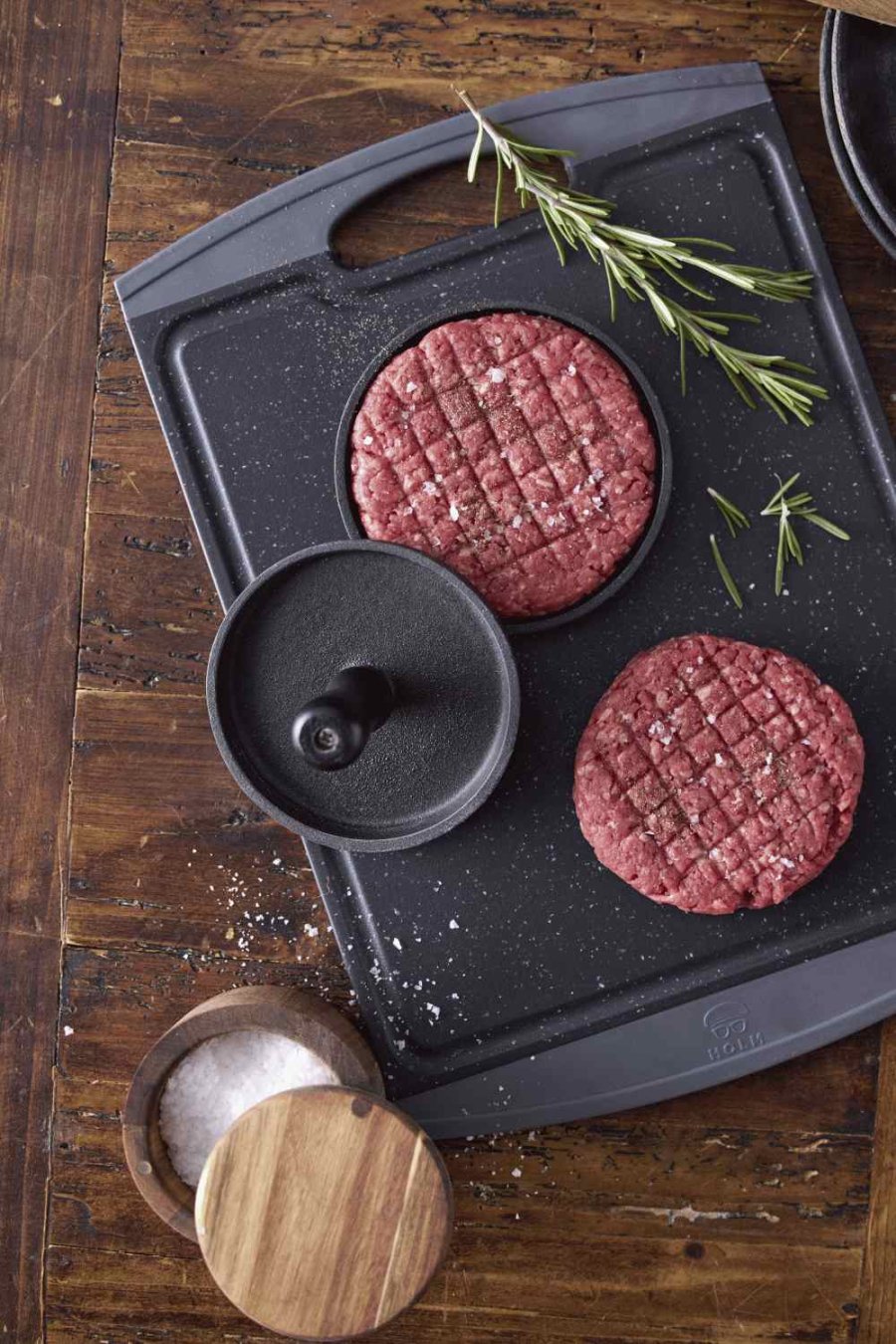 HOLM Burgerpressen 12 cm, Schwarz