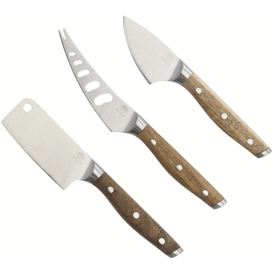 HOLM Kseset 3er Set, Stahl/Akazienholz