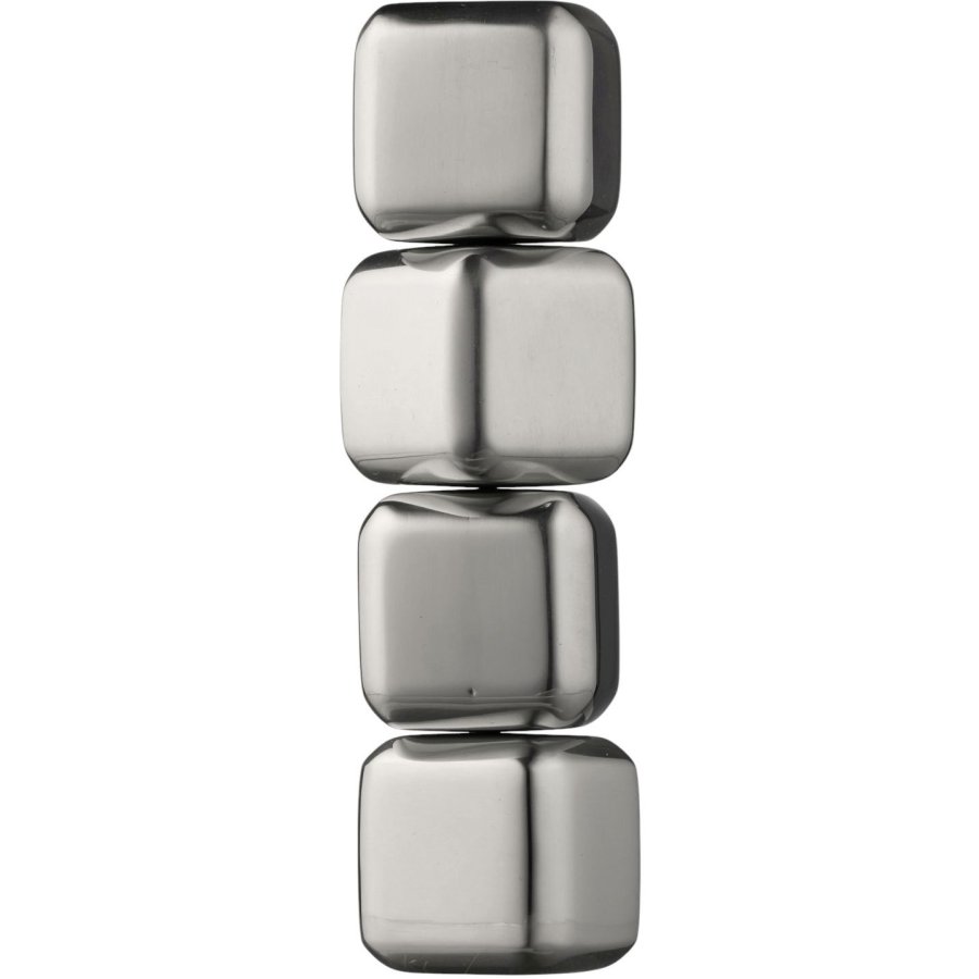 Funktion Whiskystein 4er Set 2,5x2,5 cm, Edelstahl