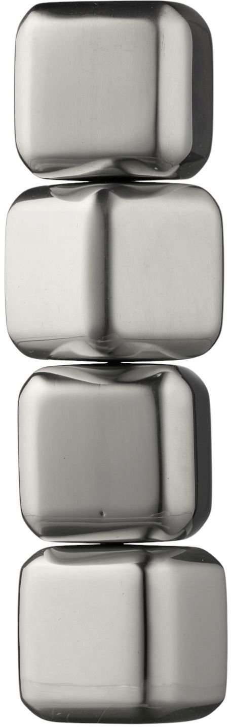 Funktion Whiskystein 4er Set 2,5x2,5 cm, Edelstahl