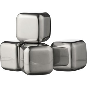 Funktion Whiskystein 4er Set 2,5x2,5 cm, Edelstahl