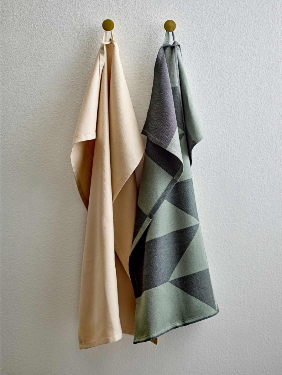 Södahl Twist Viskestykke 2 stk. 50x70 cm, Hedge Green
