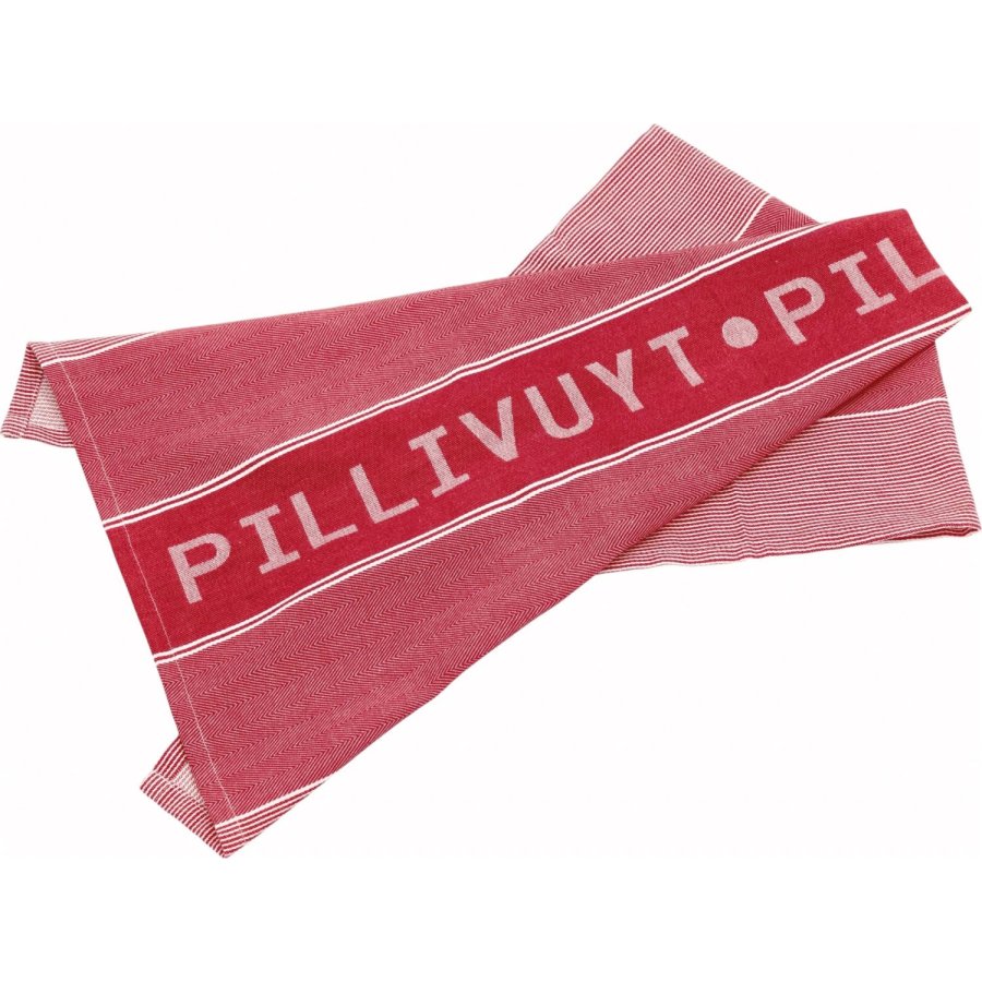 Pillivuyt Geschirrtuch 50x80 cm, Wei/Rot