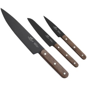 Lion Sabatier International Phenix Walnut Knivst 3 Dele, Sort/Valnddetr