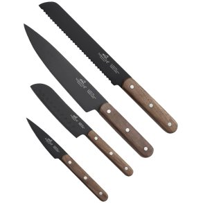 Lion Sabatier International Phenix Walnut Knivst 4 Dele, Sort/Valnddetr