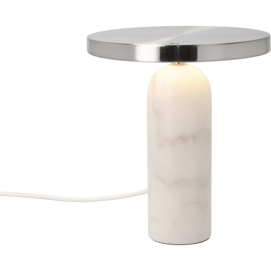 Villa Collection Vilja Bordlampe H25 cm, Hvid/Krom