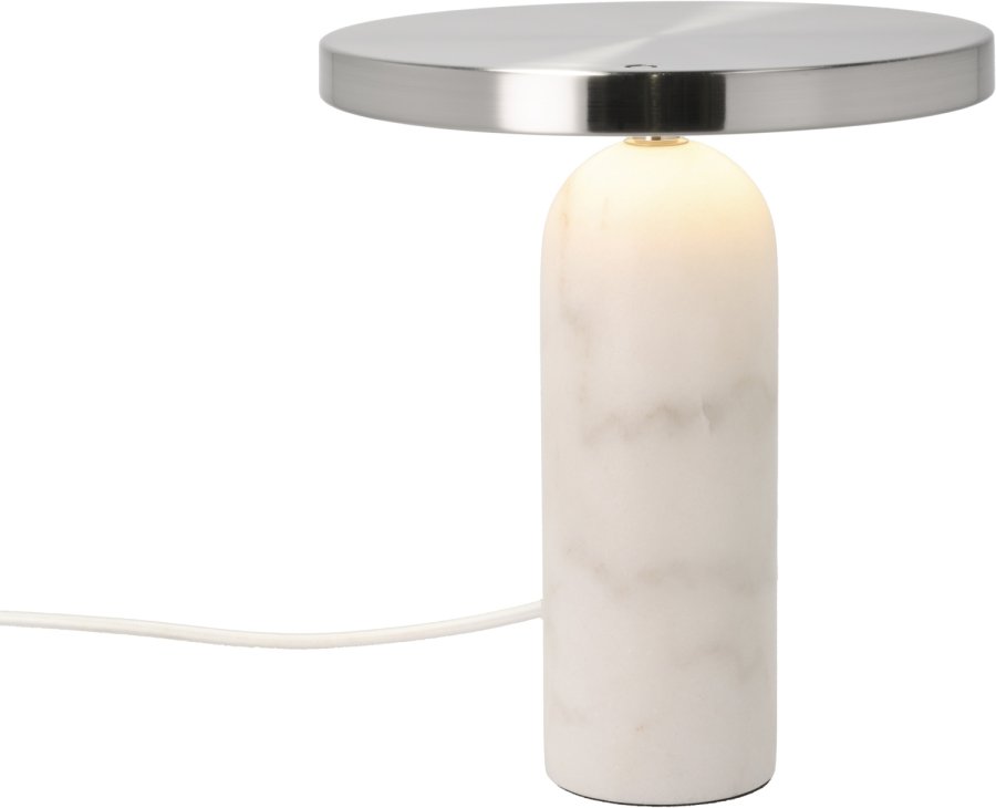 Villa Collection Vilja Bordlampe H25 cm, Hvid/Krom