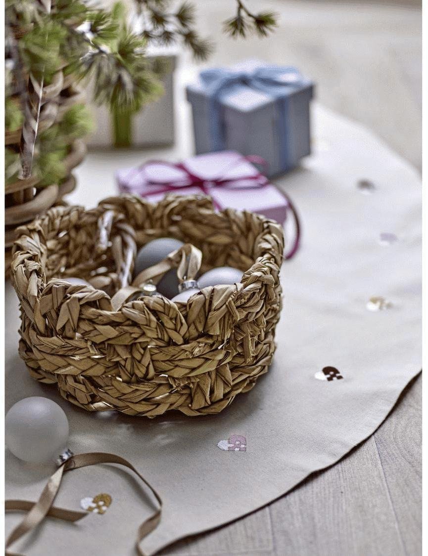 Sdahl Christmas Hearts Embroidery Weihnachtsbaumdecke 110 cm, Rose