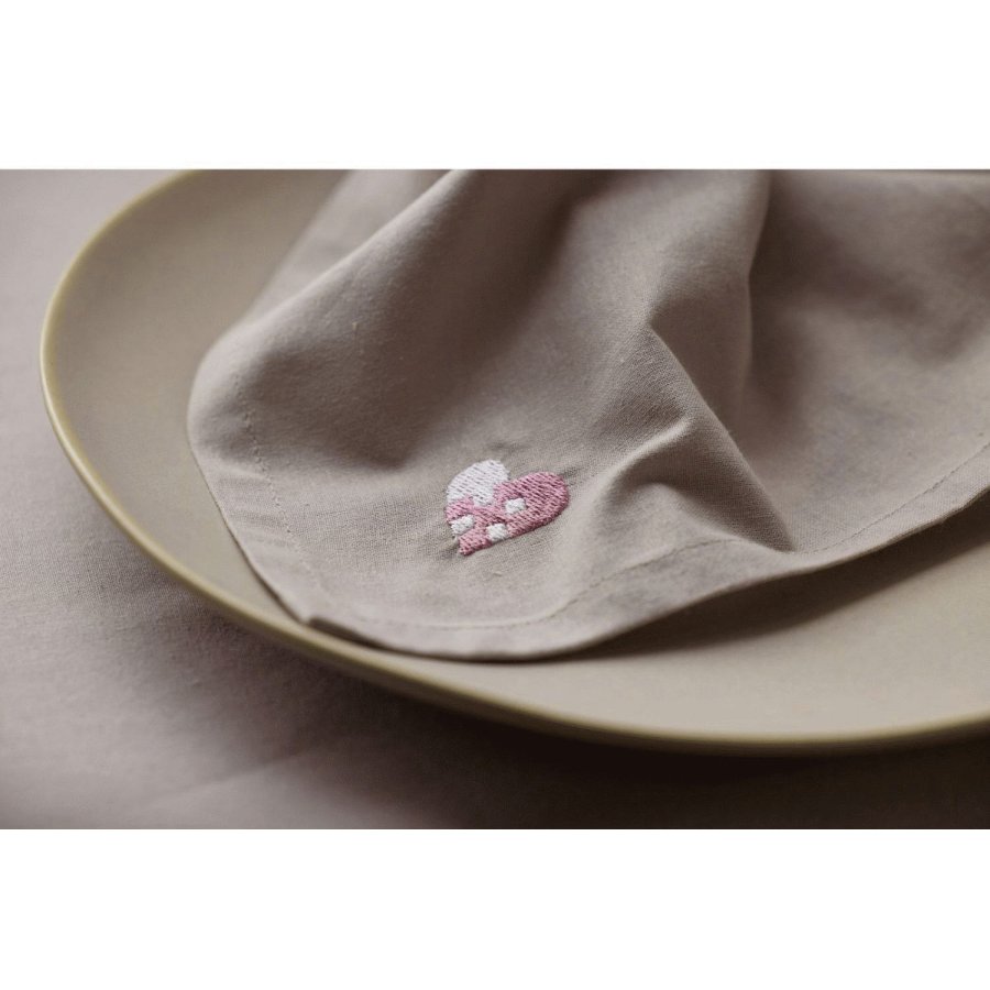 Sdahl Christmas Hearts Embroidery Stoffservietten 4er Set 40x40 cm, Rose