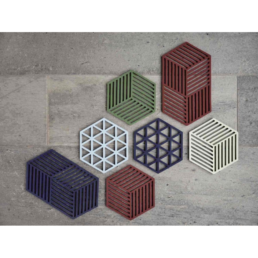 Zone Denmark Hexagon Bordskner 16x14 cm, Burgundy