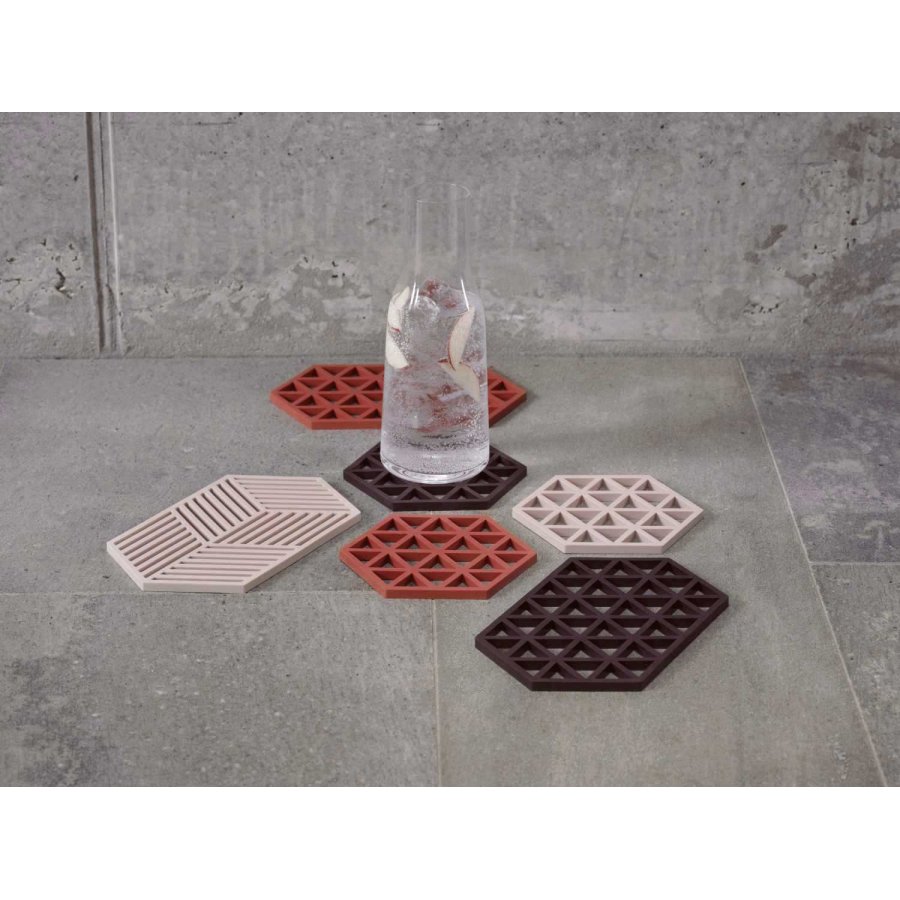 Zone Denmark Hexagon Bordskner 24x14 cm, Rose