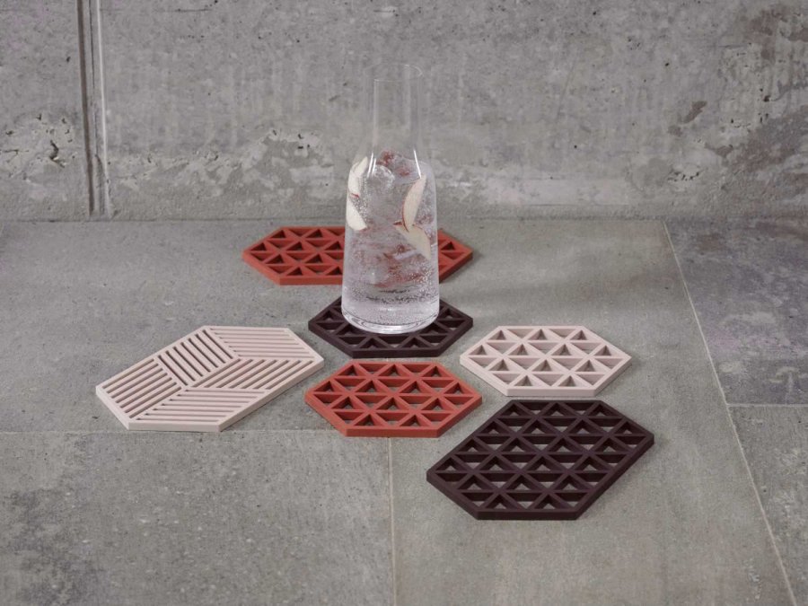 Zone Denmark Hexagon Bordskner 24x14 cm, Rose