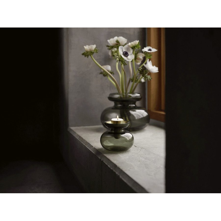 Zone Denmark Inu Vase/Kerzenhalter H10 cm, Rauchgrau/Stahl