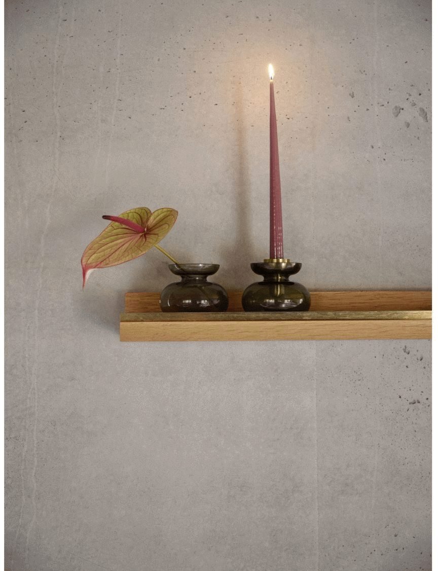 Zone Denmark Inu Vase/Kerzenhalter H10 cm, Moss Green/Messing