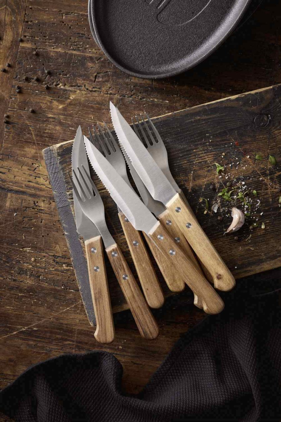 HOLM Steakbesteck 8teilig, Akazie