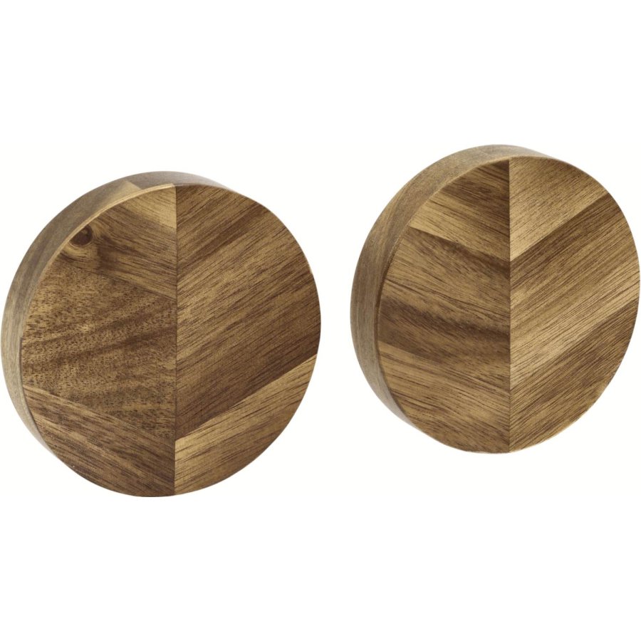 HOLM Messer Magnet 2er Set 9 cm, Akazie