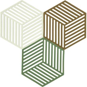 Zone Denmark Hexagon Untersetzer 3er Set 16x14 cm, Grass/Mint/Liquorice
