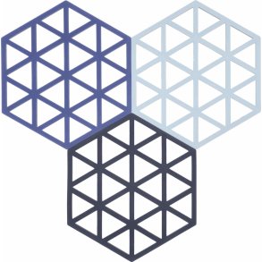 Zone Denmark Triangles Untersetzer 3er Set 16x14 cm, Midnight/Indigo/Blue
