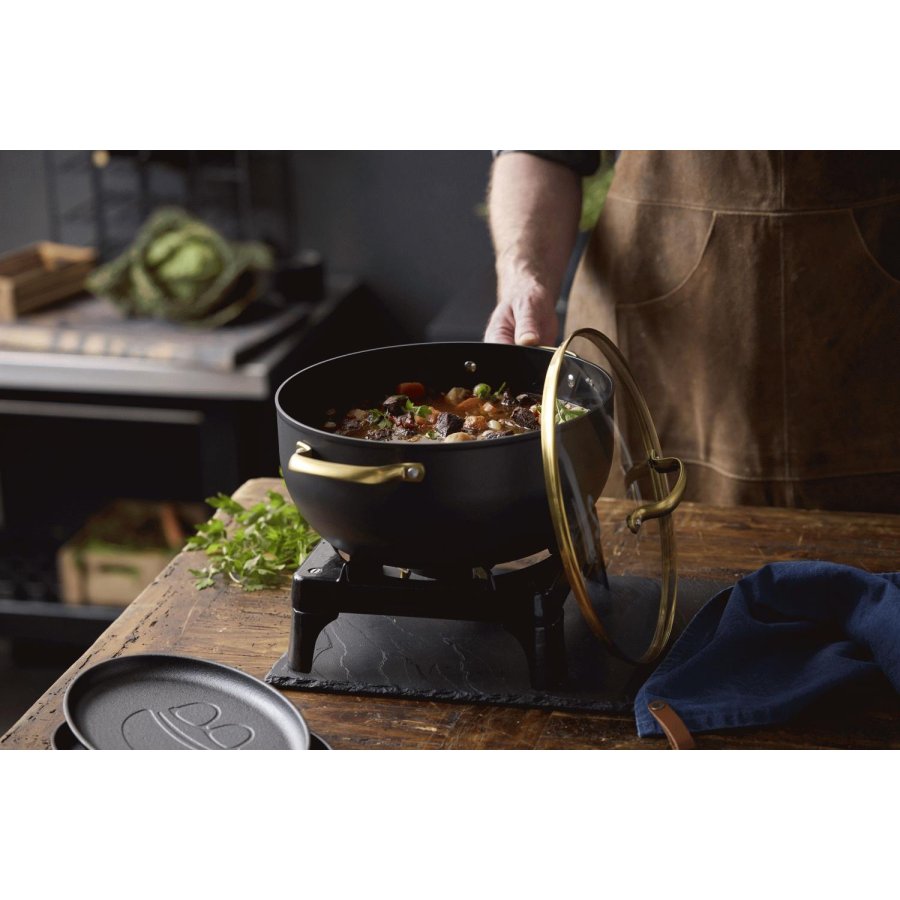 HOLM Brasserie Bratentopf 8 L, Schwarz