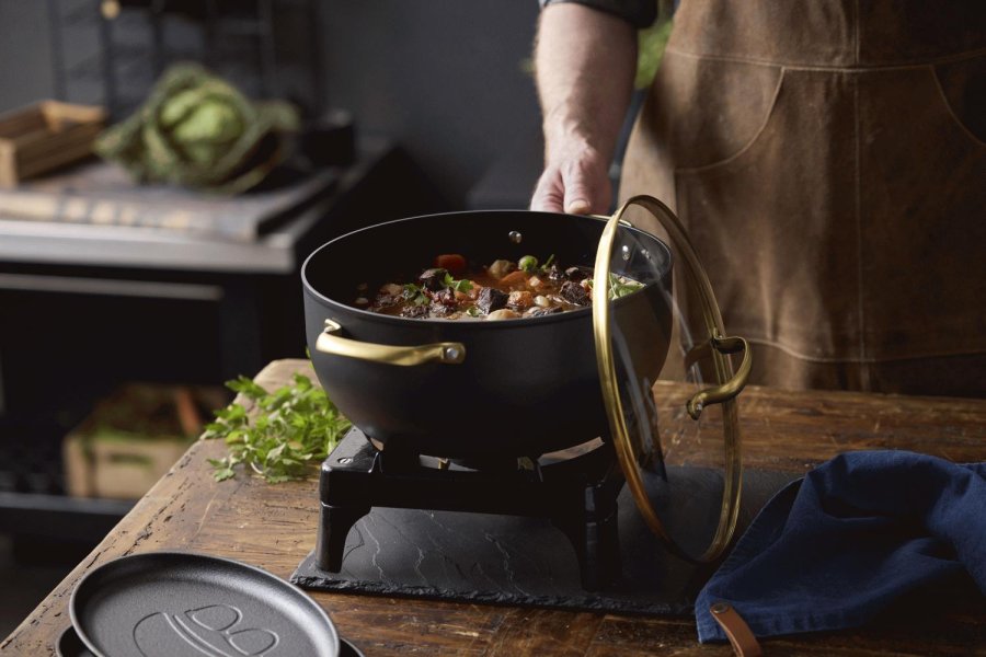 HOLM Brasserie Bratentopf 8 L, Schwarz