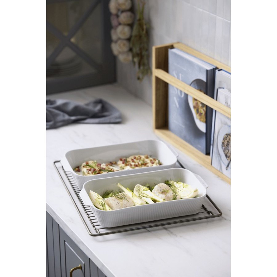 Pillivuyt Pliss Platte 2er Set 35x19 cm, Wei