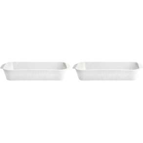 Pillivuyt Plissé Fad 2 stk. 35x19 cm, Hvid