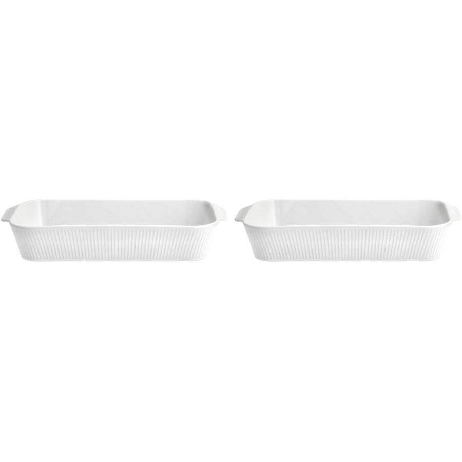 Pillivuyt Pliss Platte 2er Set 35x19 cm, Wei