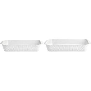 Pillivuyt Plissé Fad 2 stk, Hvid