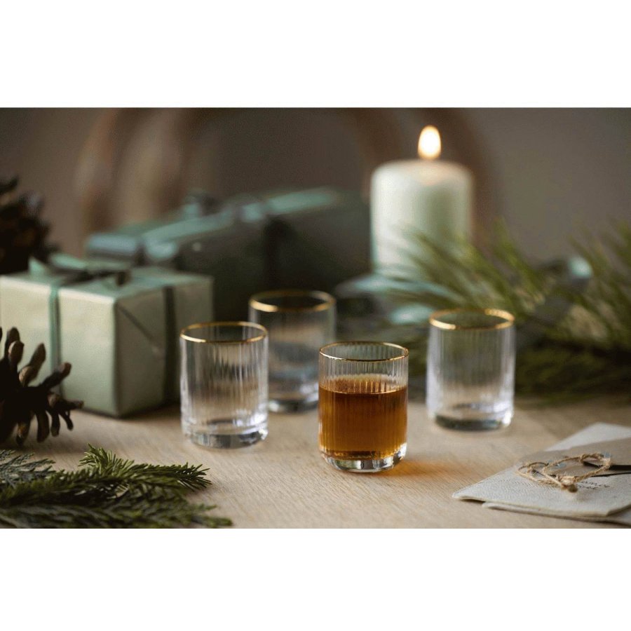 Lyngby Glas Palermo Gold Shotglas 6er Set 6 cl