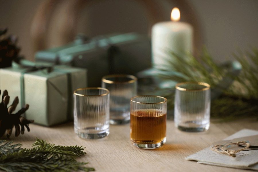 Lyngby Glas Palermo Gold Shotglas 6 stk. 6 cl