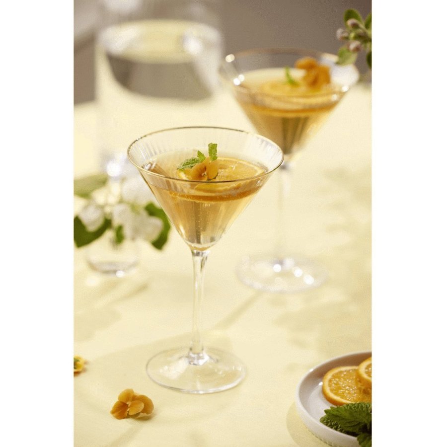 Lyngby Glas Palermo Gold Martiniglas 4er Set 25 cl