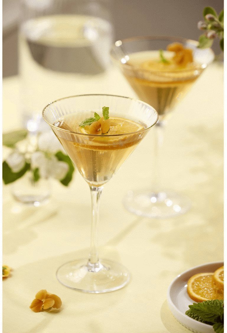 Lyngby Glas Palermo Gold Martiniglas 4er Set 25 cl