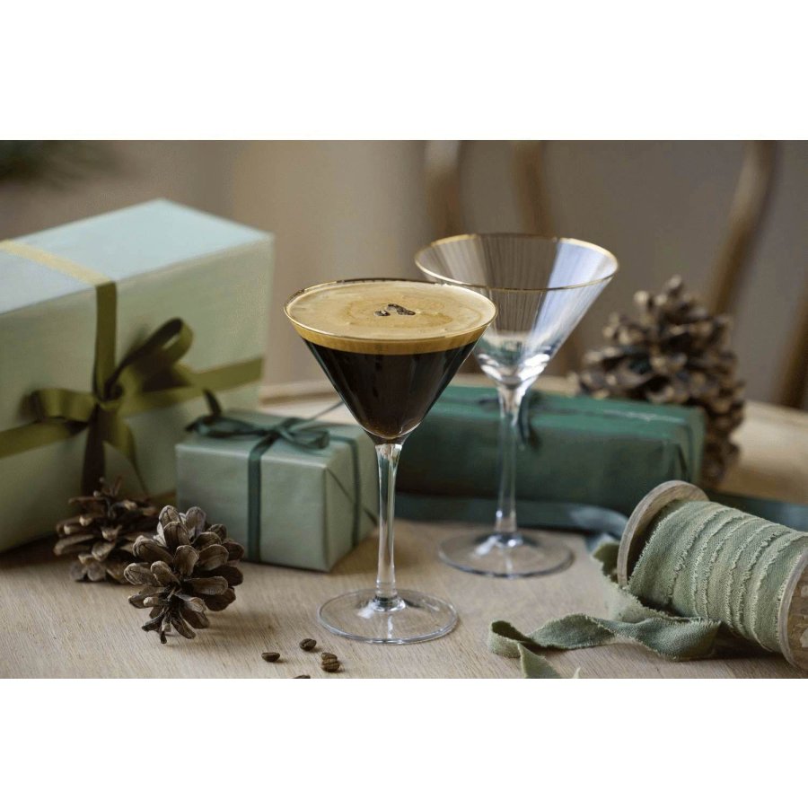 Lyngby Glas Palermo Gold Martiniglas 4er Set 25 cl