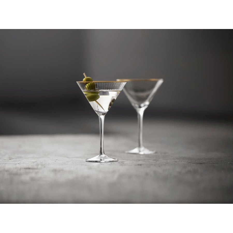 Lyngby Glas Palermo Gold Martiniglas 4 stk. 25 cl