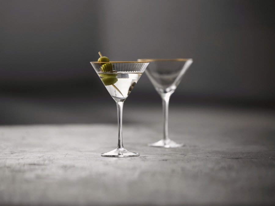 Lyngby Glas Palermo Gold Martiniglas 4 stk. 25 cl