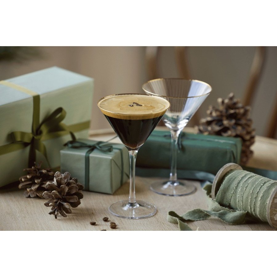 Lyngby Glas Palermo Gold Martiniglas 4 stk. 25 cl