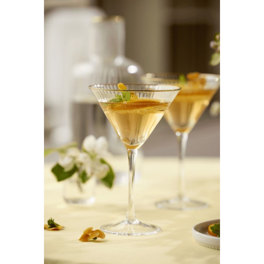 Lyngby Glas Palermo Gold Martiniglas 4 stk. 25 cl