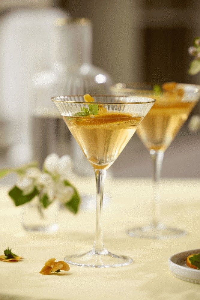 Lyngby Glas Palermo Gold Martiniglas 4 stk. 25 cl