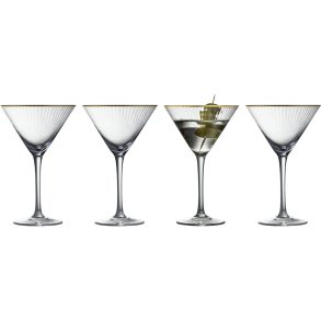 Lyngby Glas Palermo Gold Martiniglas 4er Set 25 cl