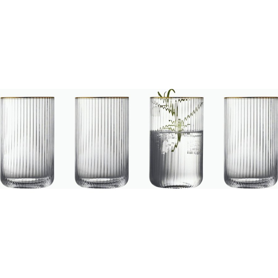Lyngby Glas Palermo Gold Highball Glas 4er Set 50 cl