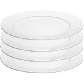 Pillivuyt Plissé Tallerken 4 stk. 28 cm, Hvid