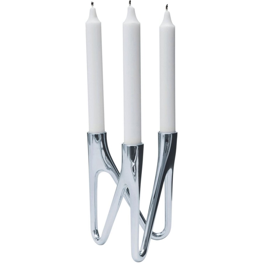 Mors Roots Kerzenstnder 3 Arme H16,5 cm, Chrom